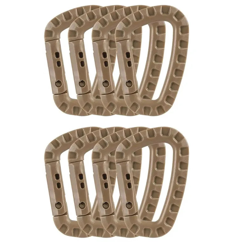 4/8/16pcs Tactical Plastic Carabiner Clip Keychain D-Shape Hard Spring Snap Gear Hook Outdoor Camping Hiking EDC Tools