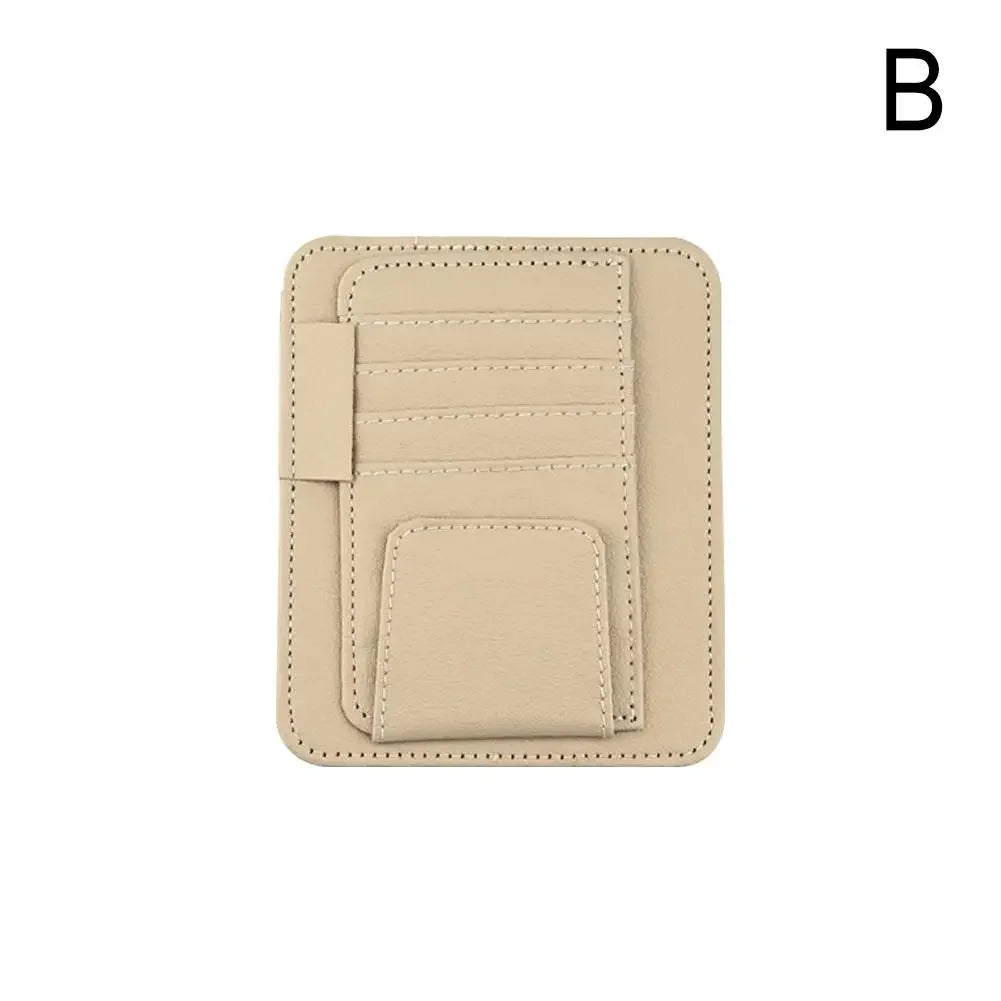 Car Sun Visor Organizer Multi-Pocket Business Card Storage Management Sunglasses Holder Visor Accessories Auto Interior