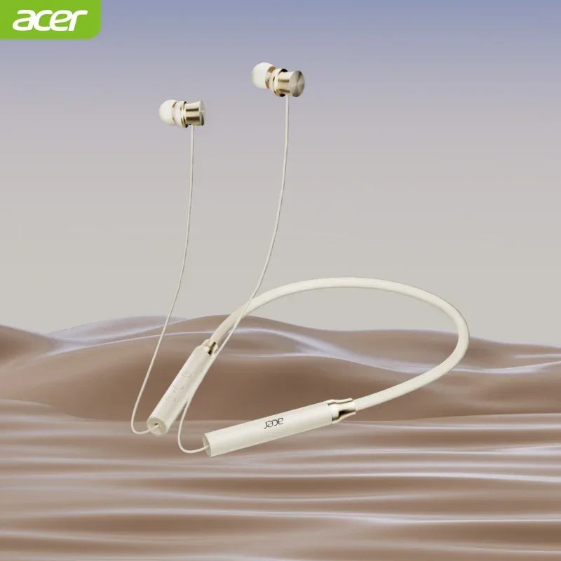 Acer OHR201 Earphone Bluetooth 5.4 Neckband Wireless Headphone HIFI Sound Sport Magnetic Headset Waterproof Earbuds with ENC Mic