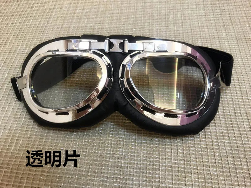 Vintage Motorcycle Goggles UV Protection Windproof Dustproof for Electric Bike Helmet