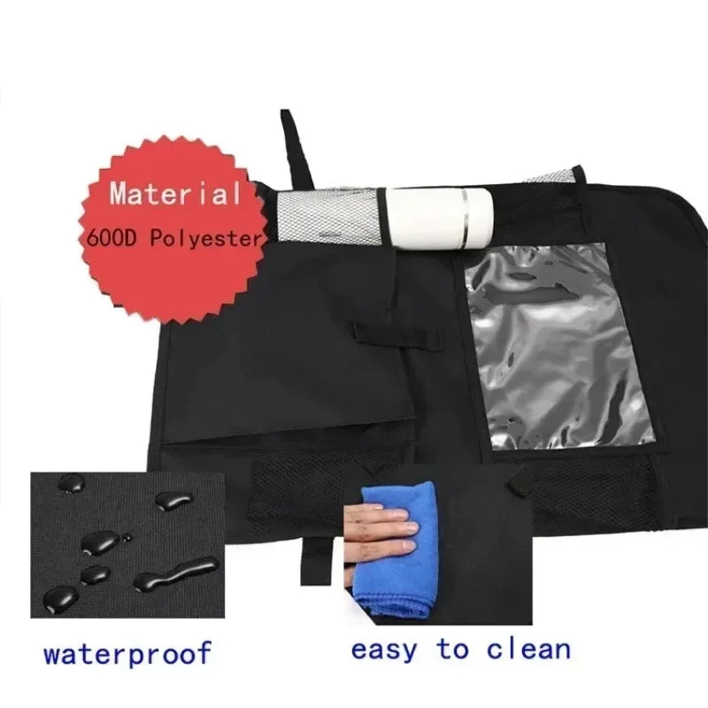 Car Backseat Organizer, Kick Mat Seat Protector with Touch Screen Tablet Holder, Auto Organizer for Kids Back Travel Accessories