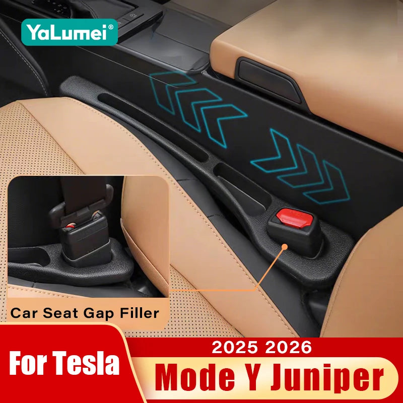 For Tesla Mode Y Juniper 2025 2026 Car Seat Gap Filler Side Seam Plug Strip Leak-proof Filling Strip Phone Holder Accessories