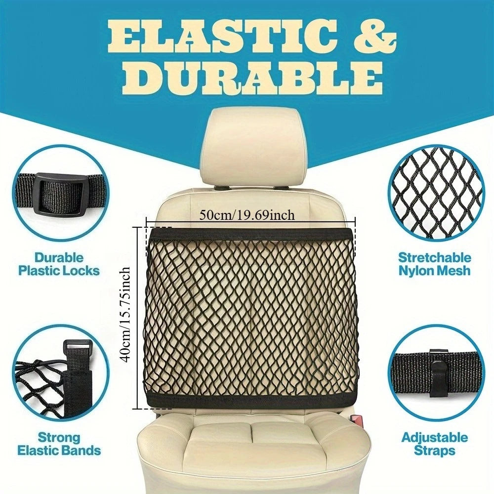 50*40cm Car Seat Net, Strap Design, Black, Universal for Car, SUV, Truck