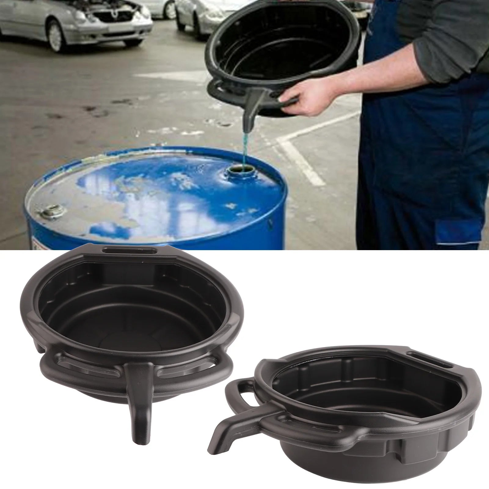 7.5L Car Oil Change Pan Portable Oil Drain Pan Anti Freeze Oil Dish Universal Car Repair Tool