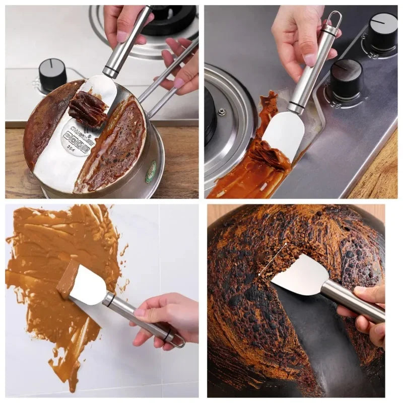 1pc BBQ Cleaning Spatula Clean BBQ Cleaning Tools Kitchen Degreasing Kitchen Utensils Hanging Knife Scraper