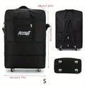 Travelling Pack Wheels For Women Men Expandable Foldable Trolley Luggage Versatile Black Suitcase For Weekend Trip Overnight Bag