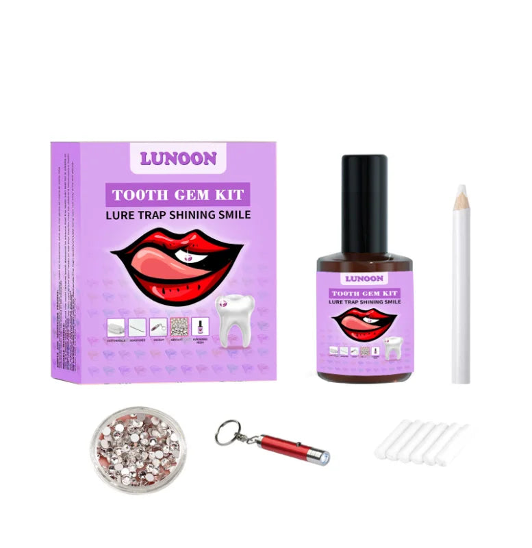 Sparkle Instantly! Professional Tooth Gem Kit - Safe & Easy DIY Dental Adhesive Glitter Gems for Home Use, Complete Beauty Smile