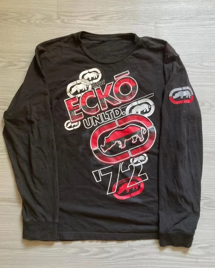 Y2K Southpole Long-Sleeved Tops New Man American Japanese Harajuku Pure Cotton T-shirt Shirt Fashion Clothes