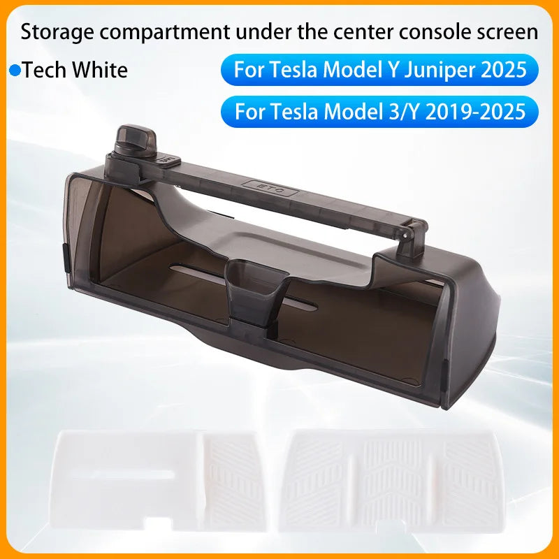 For Tesla Model 3 Y Highland Juniper 2021-2025 Hidden Screen Storage Magnetic Opening And Closing Hidden Large Space Storage Box