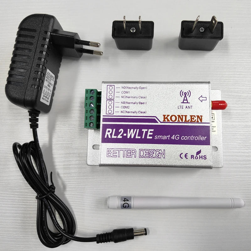 RL2 GSM 4G Smart Controller Relay Switch Timer SMS App Remote Control Home Appliance Automatic Door Gate Opener Power Off Alarm