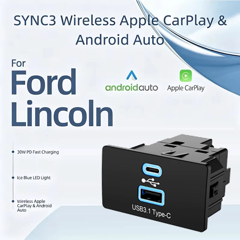 Sync3 Upgrade USB+Type-C Dual Multimedia Interface Module V3.4 Only For Ford EDGE F-150 F-250 F-350 Explorer HC3Z-19A387-B -D