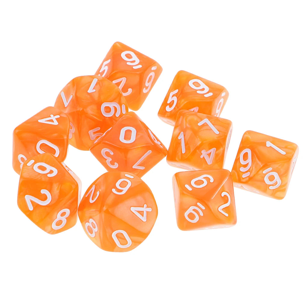 10pcs RPG DND Polyhedral Dice Set D10 D8 – Board Game Multi-sided Dice / 10 dés polyédriques RPG DND D10 D8 – Jeux de société multi-faces