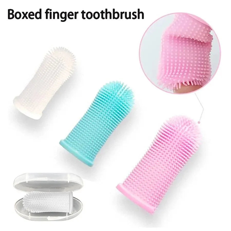 ToothbrushesSilicone Bristles Pet Finger Toothbrush Cleaning Products for Cats and DogsOral Cleaning