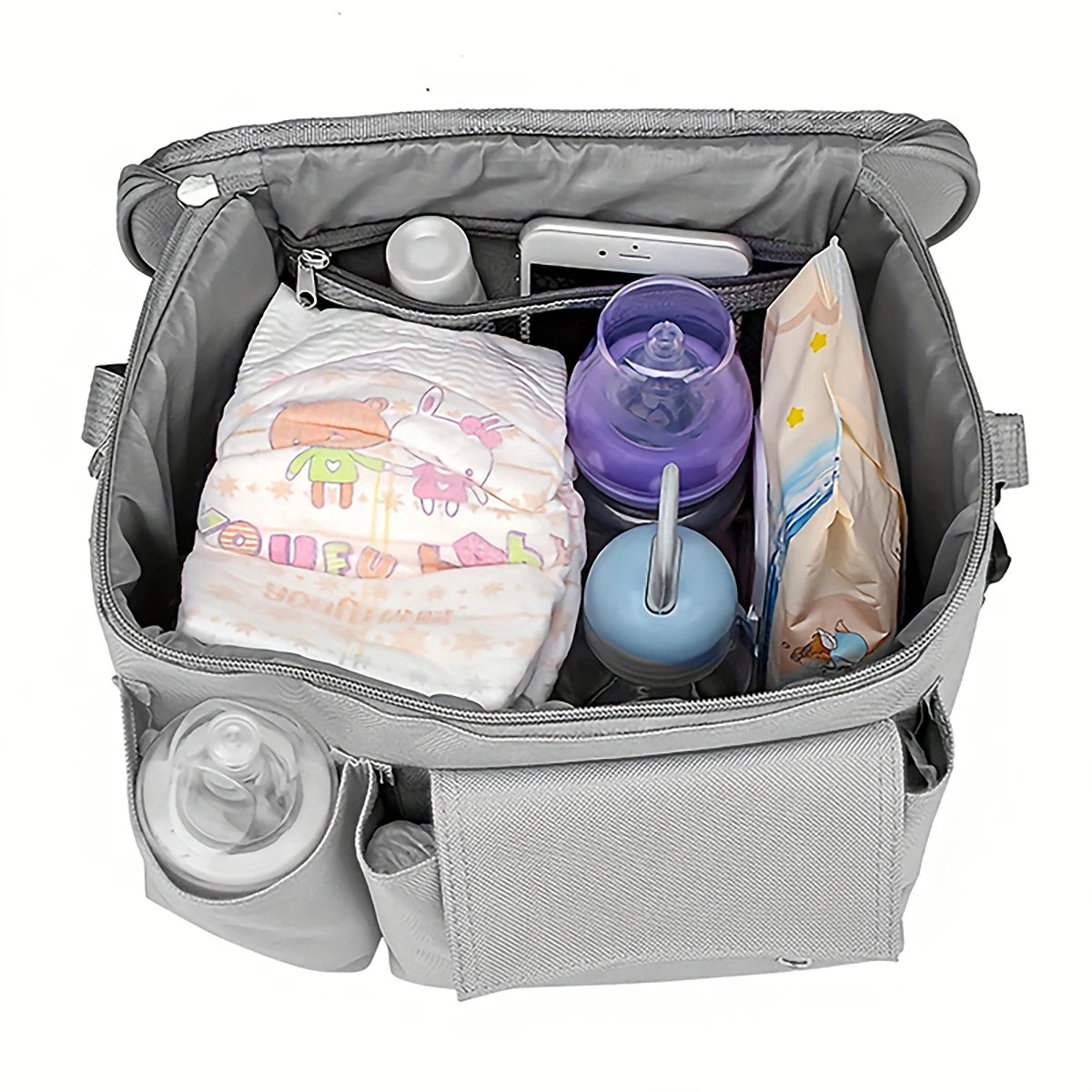 Baby Stroller Storage and Storage Bag Multifunctional Large Capacity Stroller Hanging Bag Fashionable Single Shoulder Mommy Bag