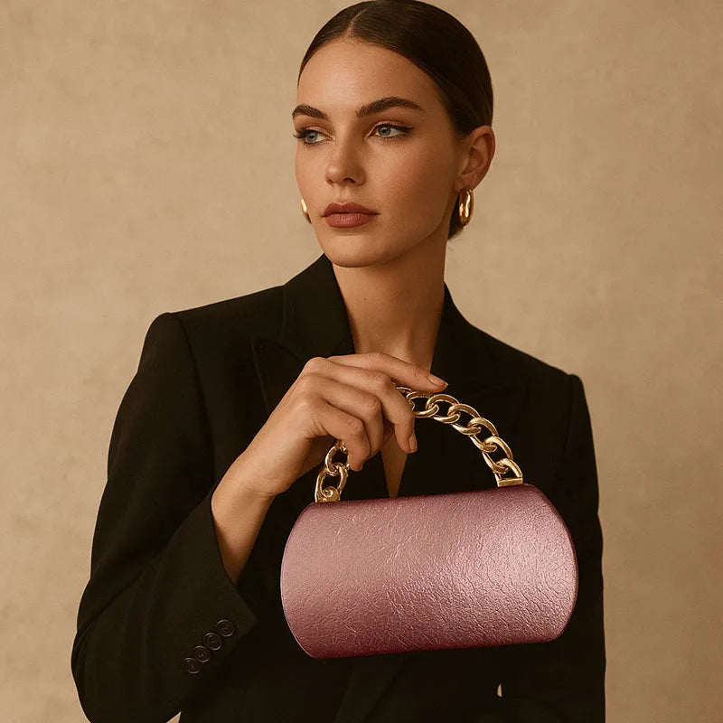 Luxury Gold Metal Buckle Box Clutch Fashion Women's Evening Bag Party Banquet CrossbodyBag Half Moon Wedding Purses Party Tote