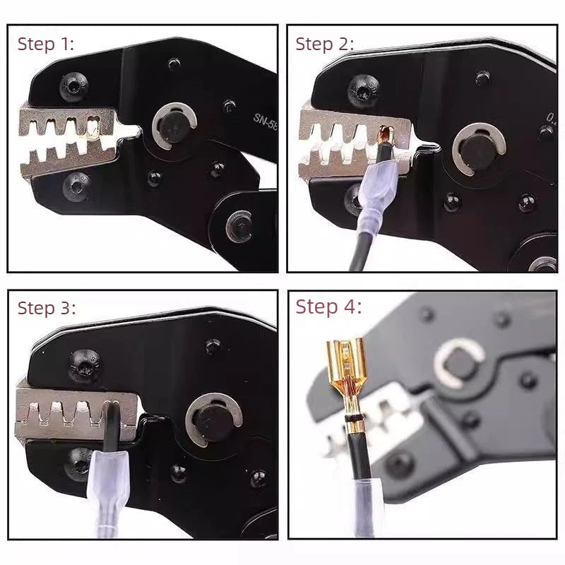 Ratcheting Crimping Tool Set SN 58B for Dupont JST MOLEX Open Barrel Terminals Wire Crimper Pins Connector Pliers Tools
