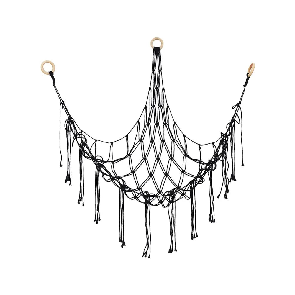 1Pc Toy Hammocks Wall Corner Hanging Storage Net Organizer Woven Kids Stuffed Mesh Hammock Baby Animal Rope Hammock Bag Cotton