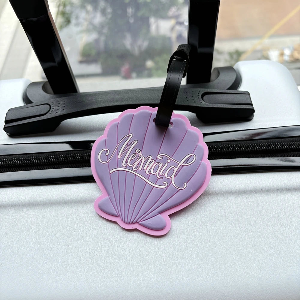 1Pc Bow Shell Cup Style Luggage Tag Pendant Bag Anti-Loss Tag Luggage Tag with Information Writing Anti-Loss Accessories