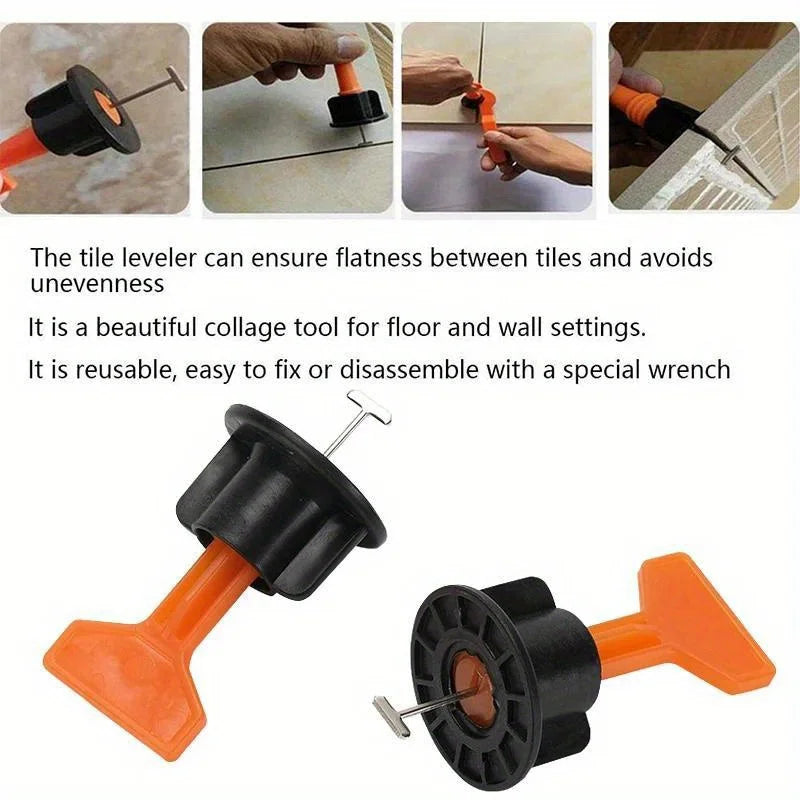 51 Pieces, Polypropylene (Pp) Adjustable Tile Spacers, with Positioning Cones and Positioning Tabs, for Professional Flooring and Wall Tiles
