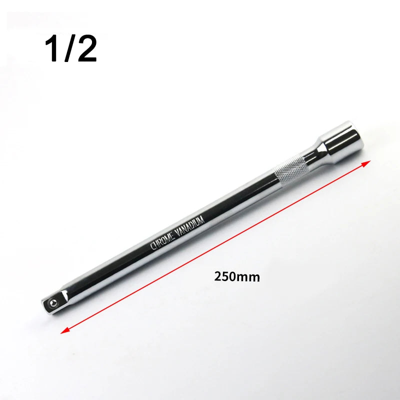 1/4" 3/8" 1/2" Socket Ratchet Wrench Extension Bar 50/75/100/125/150/250mm Long Bar Steering Sleeve Connecting Rod Accessories