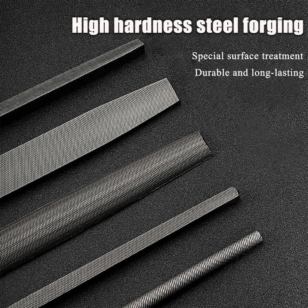 Needle File Set,Hand Metal Files, Hardened Alloy Strength Steel Set includes Triangular, Round, and Half-Round File