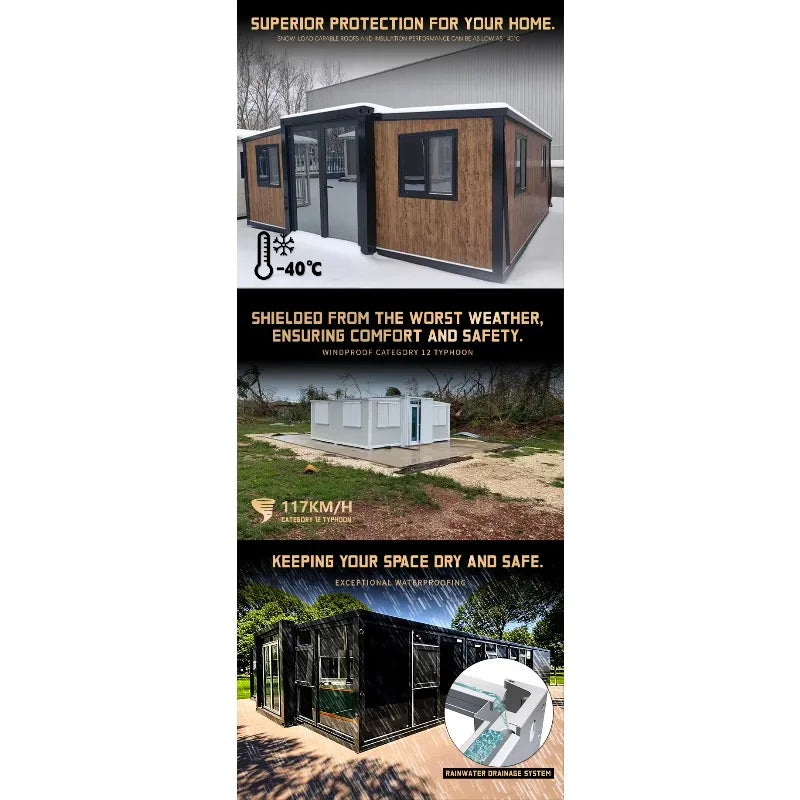 Expandable Container House Container Homes for Sale 2 Bedroom Prefab House Portable Tiny House Foldable Office Container