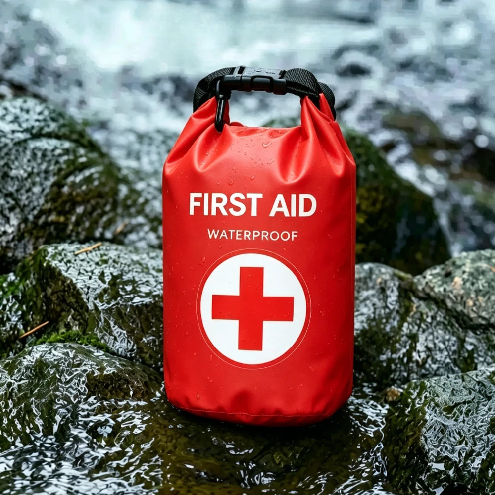 2L Waterproof First Aid Bag Roll Top Emergency Kit Visible Fishing Kayaking Boating Swimming Camping Rafting Survival Outdoor