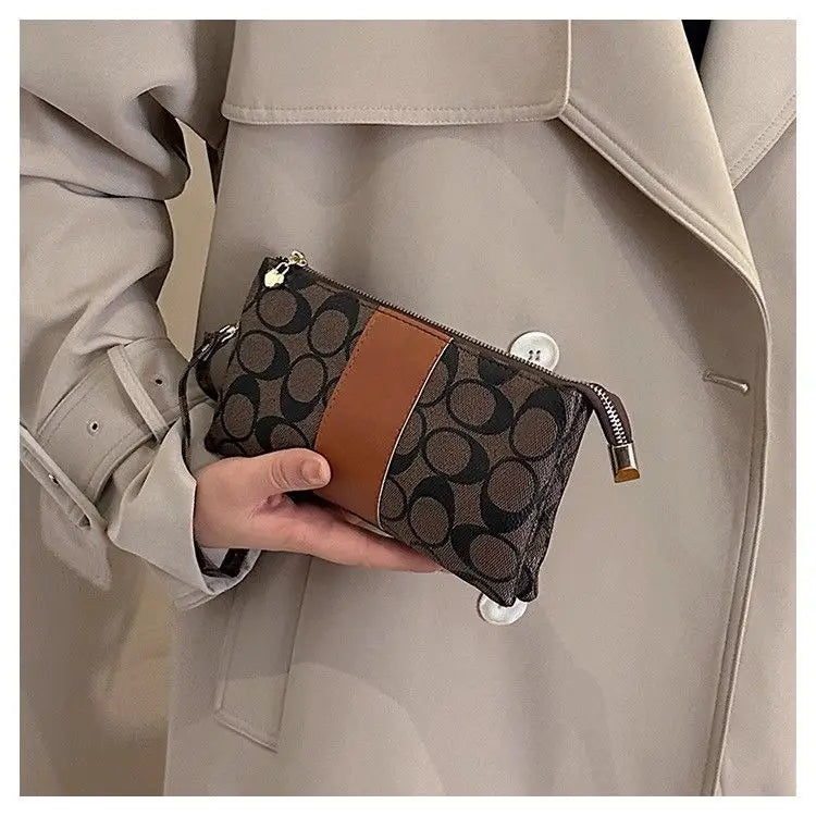 Soft Leather Printed Mobile Phone Handbag, New Women's Fashionable, Lightweight, Mini Bag, Multifunctional Coin Purse