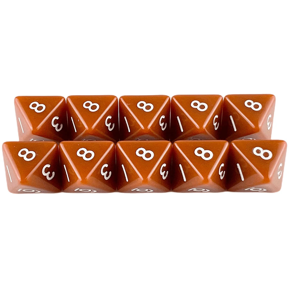 D8 Polyhedral Dice 15.5mm TRPG DND Digital Dice Game Set 8 Sides 10Pcs for Board Game