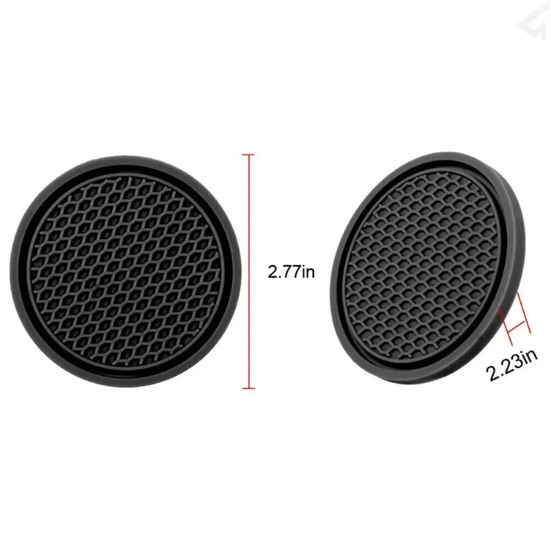 QGB For 2PC Car Cup Holder Anti-Slip Silicone Insert Coaster Mat Universal Car Accessories Black Fit for Most Cars Styling