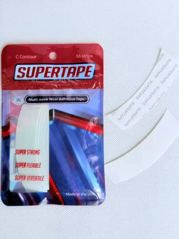 36 Strips Super Tape C-Contour Ultra Hold Double-Sided Adhesive Tape Waterproof Strong Hair System Tape for Toupee Wig