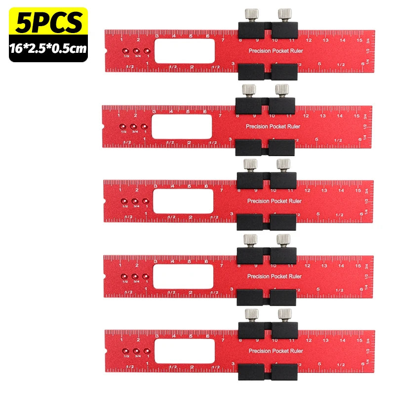 Precision Pocket Ruler Woodworking T-Type Ruler Aluminum Alloy Carpenty Square Rulers Measuring Marking Tools for Carpentry