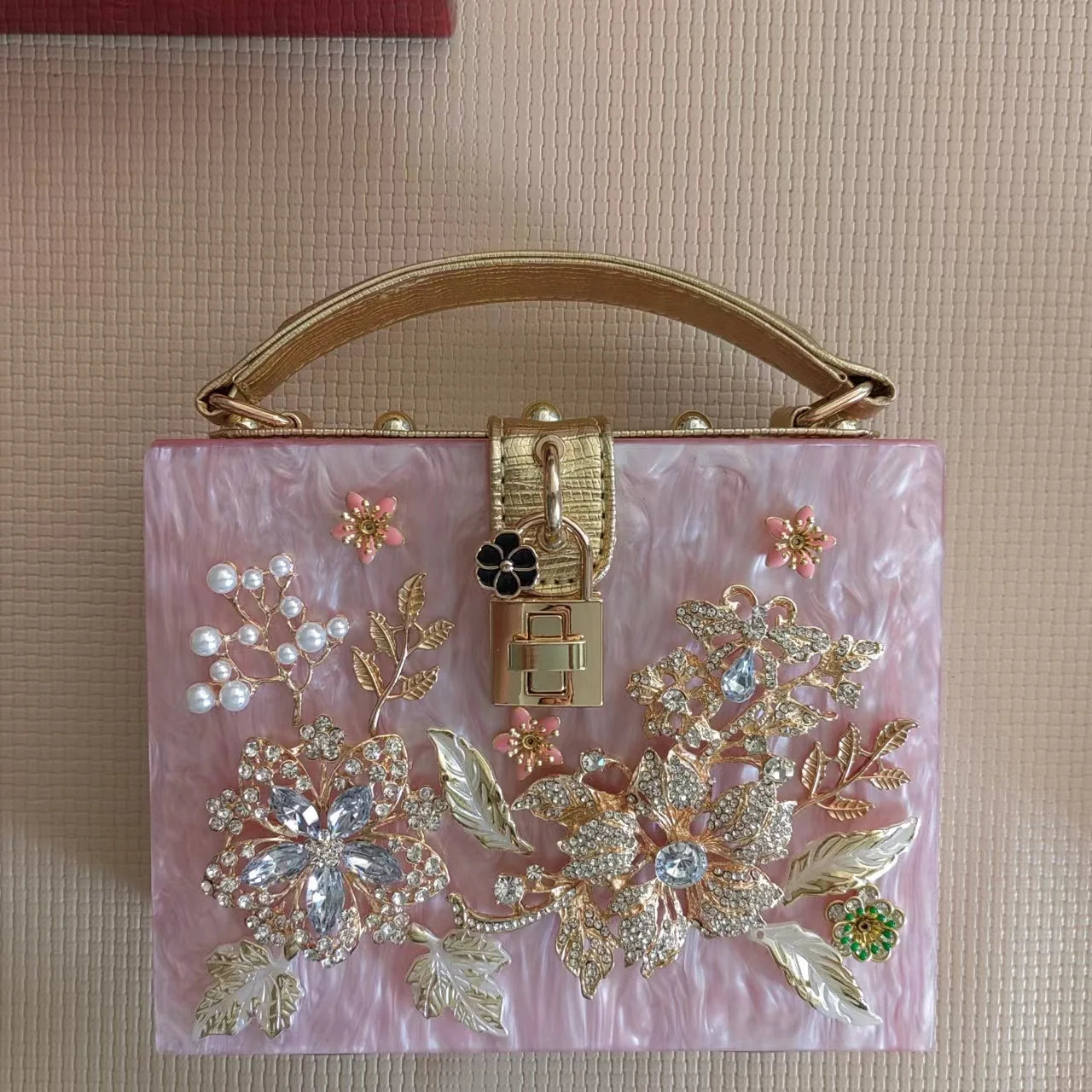 Luxury Designer Shimmer Acrylic Box Glitter Rhinestones Diamond Evening Bag Wedding Party Clutch Purse Shoulder Messenger Bag