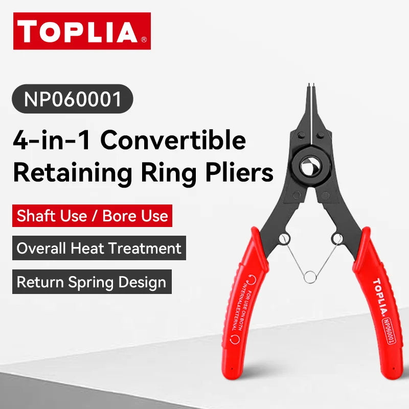 4-In-1 Circlip Pliers Set Snap Ring Pliers Multi Crimp Removable Plier Head Retaining Circlip Pliers Hand Tools Multifunctional