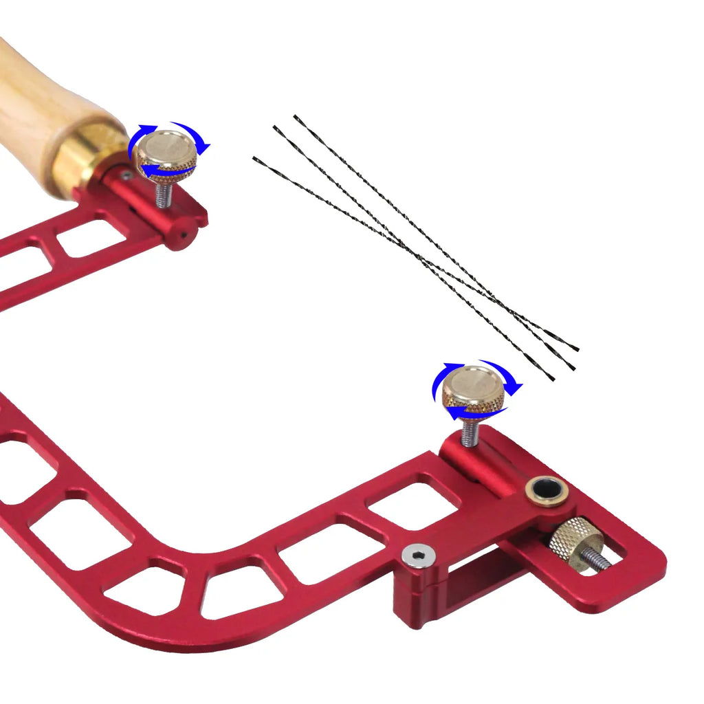 Coping Saw with Cam Lever Tension Aluminum Alloy Frame Fret Saw with Diamond Wire Jigsaws Ceramic Glass Metal Accurate Cutting