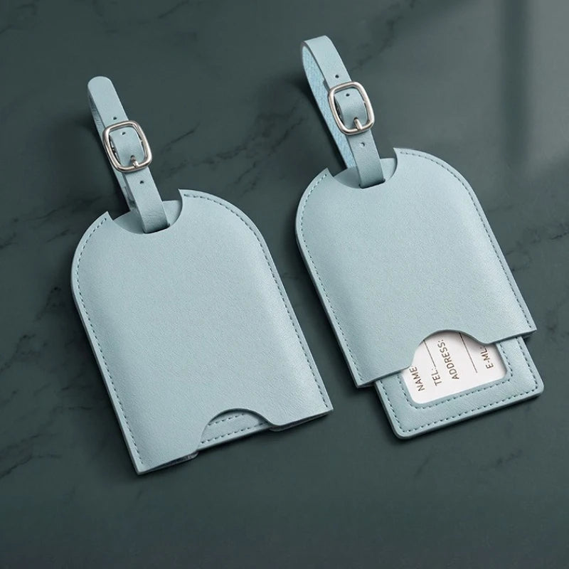 1PC PU Leather Luggage Tag Women Men Fashion Travel Accessories Suitcase Tags Name ID Address Lable Bag Tags for Luggage