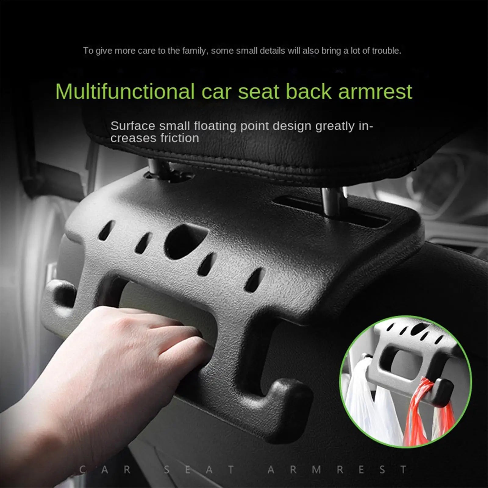 Car Storage Hook Anti-Slip Shock-Absorbing Car Purse Holder For Handbags Grocery Bag Bottle Travel Road Trip Vehicles Automotive