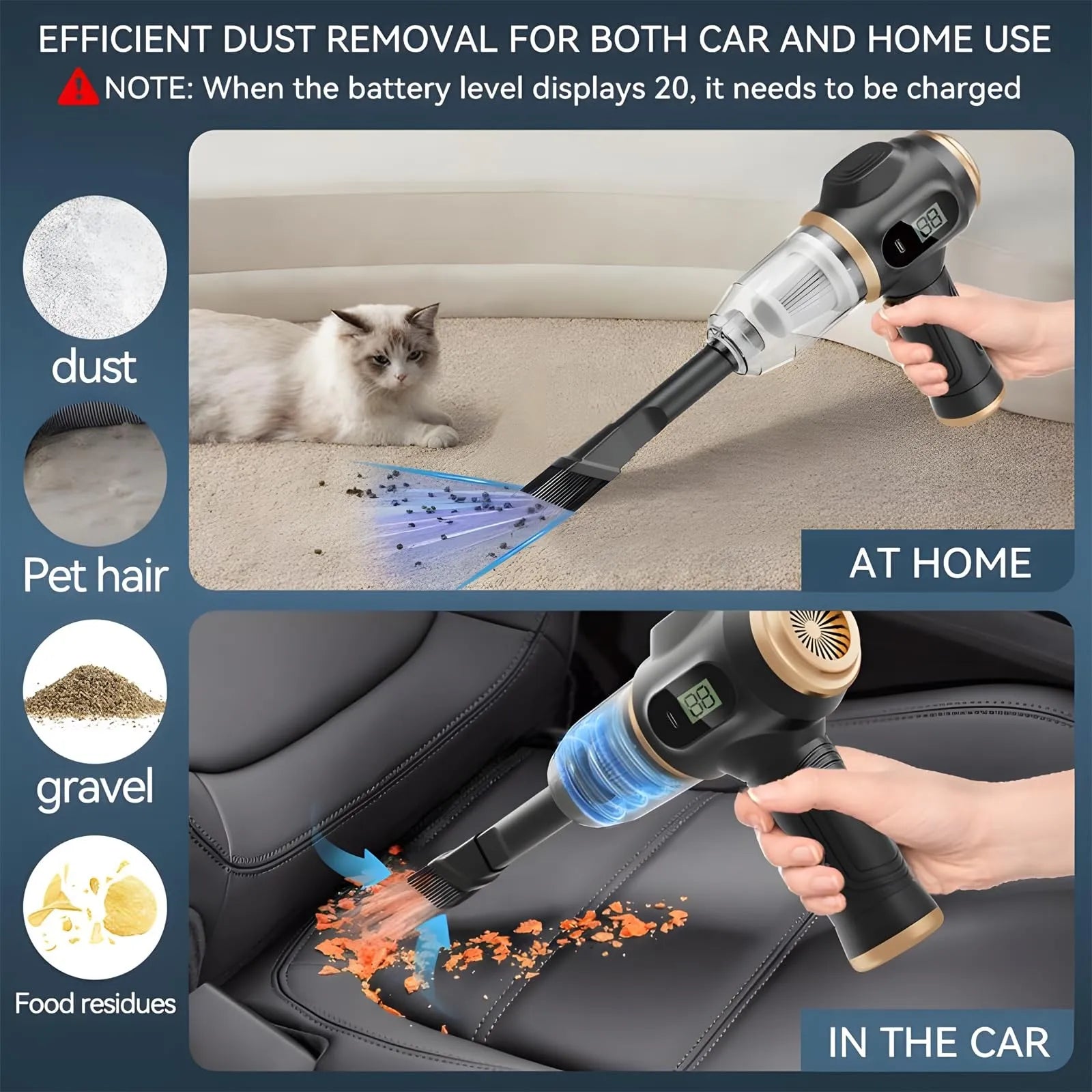 Mini Car Vacuum Cleaner Portable Cordless Handheld Cleaner for Home Appliance Powerful Cleaning Machine Car Cleaner for Keyboard