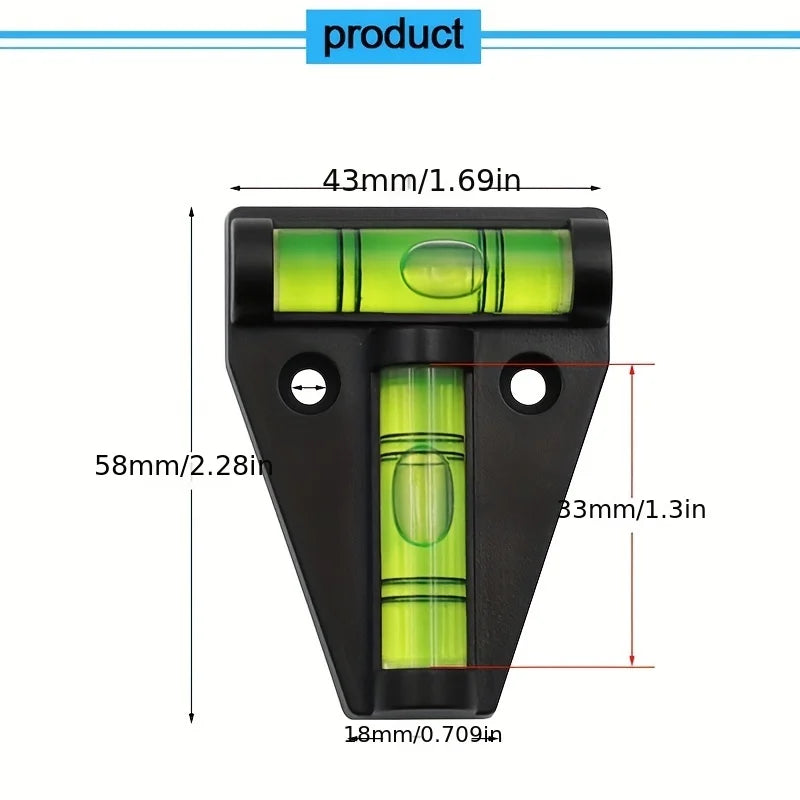 Horizontal Bubble Triangle Level Green Bullseye Circular Spirit Level T-type Scope Precision Spirit Bubble Measuring Kit
