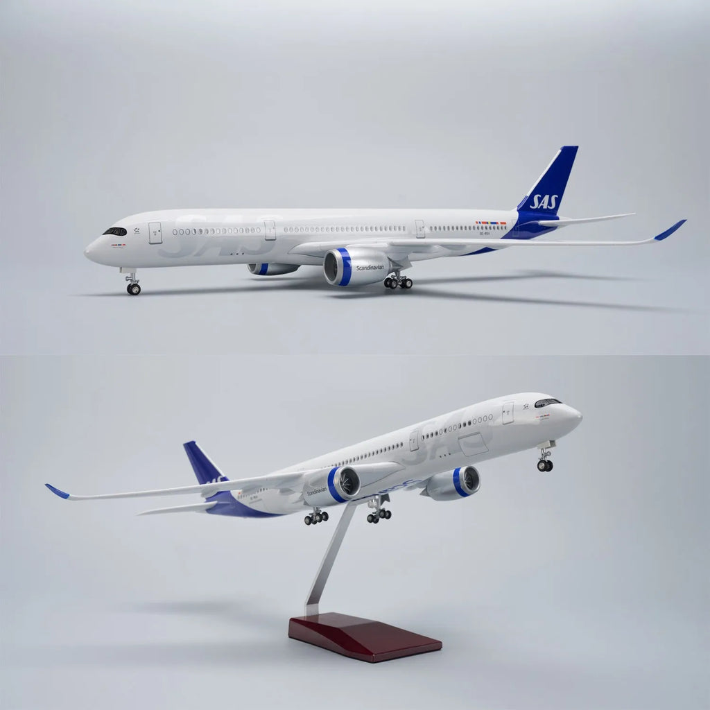 47cm Large Scale SAS A350 Airplane Model Resin Diecast Model plane with Landing Gear Wheel for Collections Display or Toy Gift