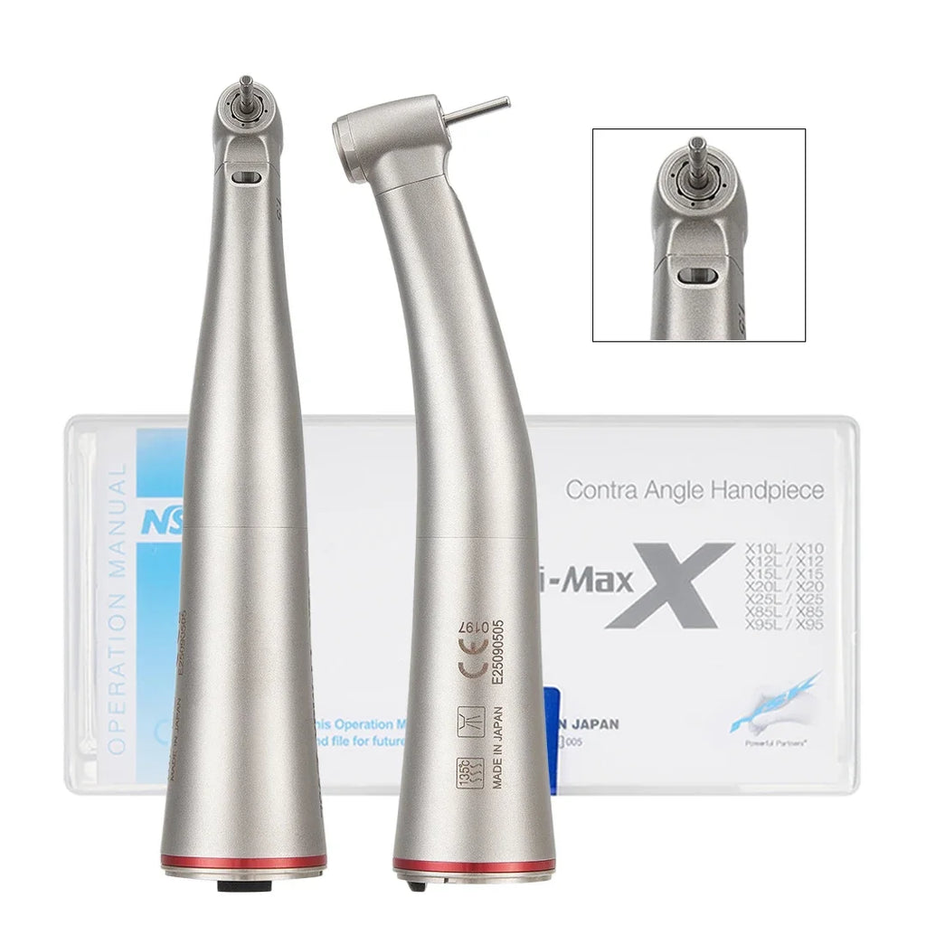 NSK Red Rings Ti Max X95L contraangulo Dental 1:5 Increasing Speed Handpiece Against Contra Angle LED Optic Fiber Quattro Spray