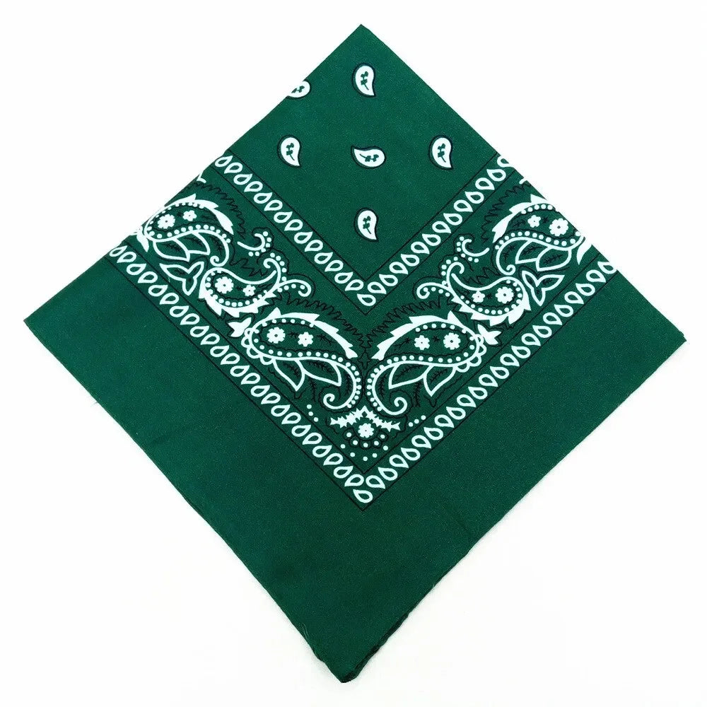 1/2PCS Fashion Hip Hop 100% Cotton Bandana Square Scarf 55cm*55cm Black Red Paisley Headband Printed For Women/Men/Boys/Girls