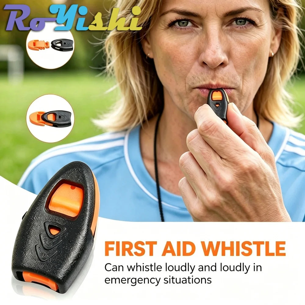 RoYishi Loud Emergency Survival Whistle Zipper End Clip, Safety Whistle for Hiking Camping Kayak Fishing Paracord Outdoor Gear
