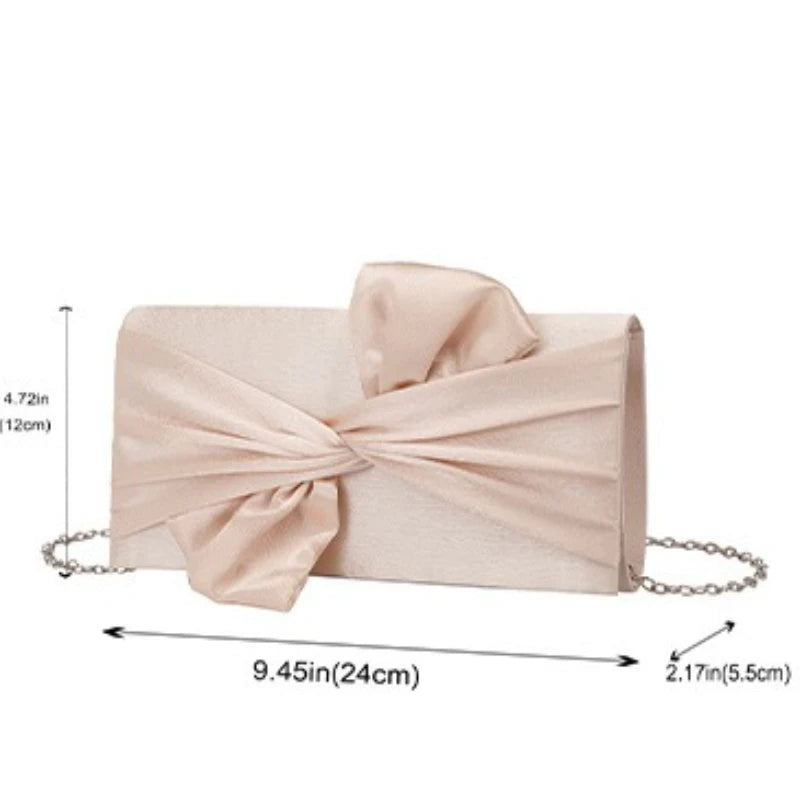 Romantic Fairy Bow Dinner Party Bag Messenger Elegant Evening Clutch Bag Chain Bag Bolsos Fiesta Mujer Bolsos De Mujer Tendencia