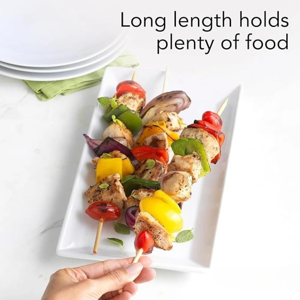 90-1350Pcs Disposable BBQ Bamboo Sticks 15/20/25/30cm for Grilling, Fruit, Kabob,BBQ, Barbecue, Kitchen, Camping, Outdoor