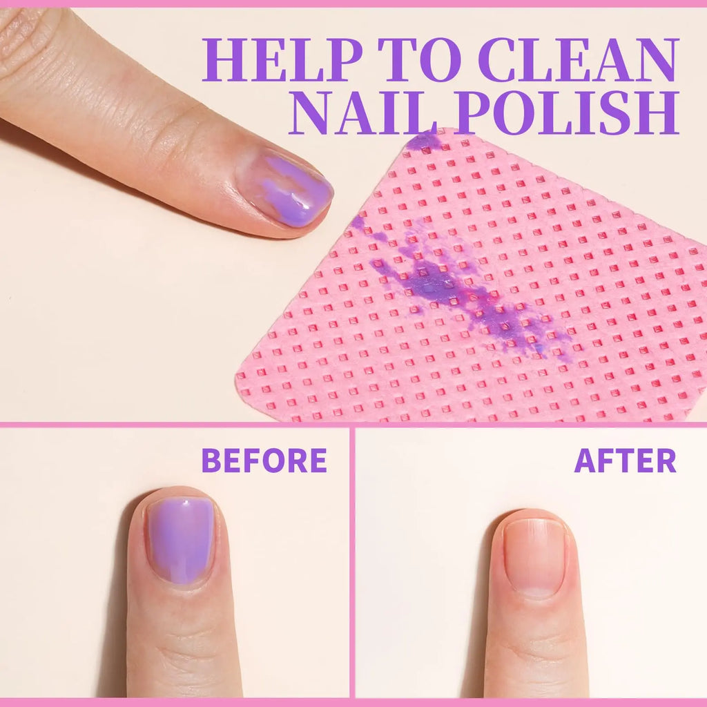 200Pcs/Box Lint Free Nail Wipes Eyelash Extension Glue Wipes Cleaner Cloth Non-Woven Fabric Nail Gel Polish Remover Cotton Pads