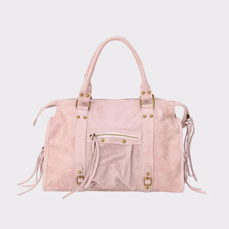 2026 New Vintage Motorcycle Tote Bag Large Capacity Women Handbag Y2K Streetwear Shoulder Bag for Ladies