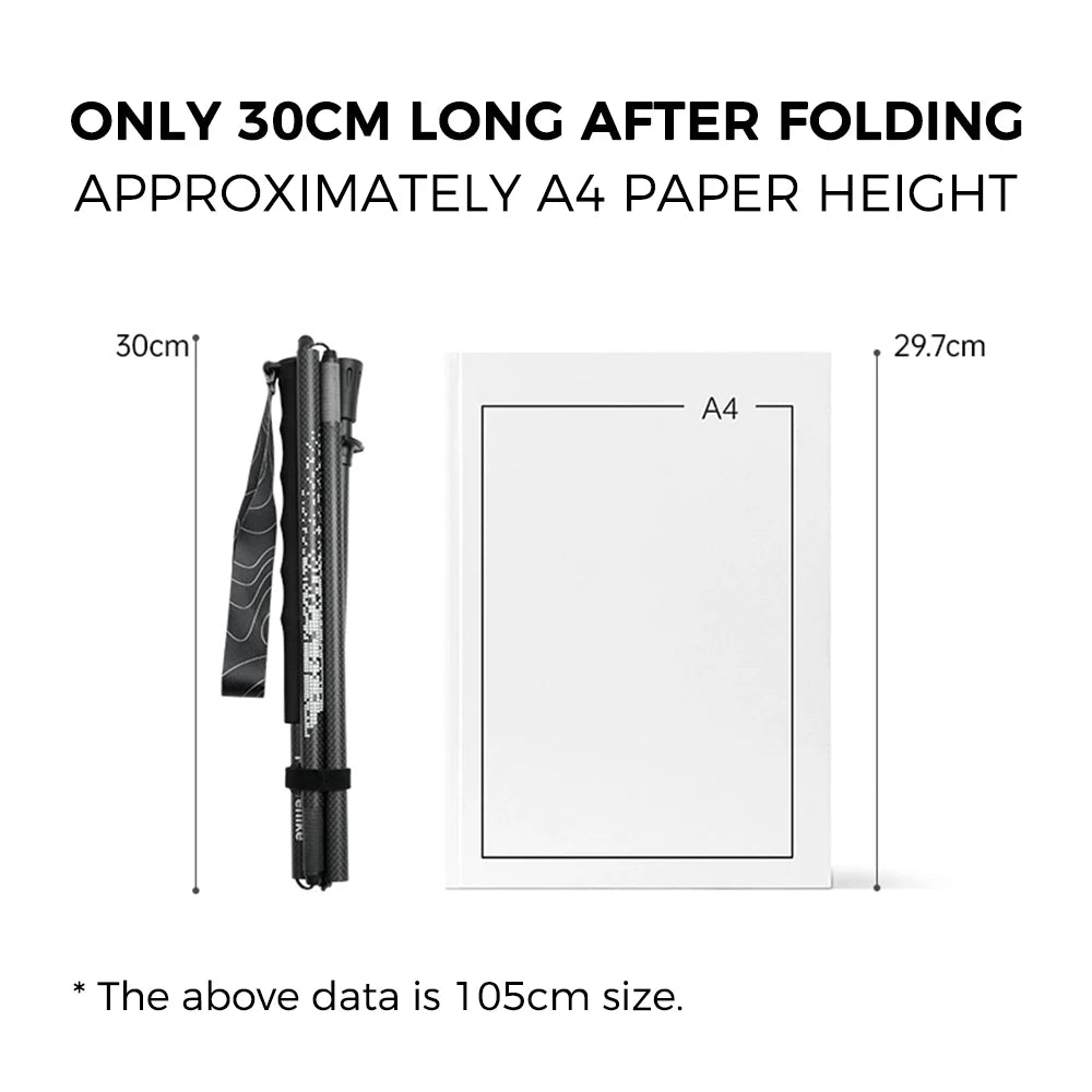 Naturehike 2026 New Carbon Fiber Hiking Poles Ultralight 97g Folding Backpack Trekking Sticks Thicken Travel Camping Poles