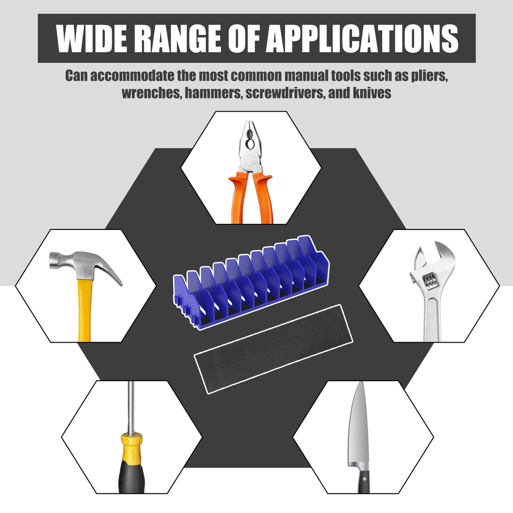2 pcs Pliers Organizer Rack with Nonslip Rubber 10 Slots Rack Space Saving Plier Cutters Screwdriver, Wrench Tool Organizer