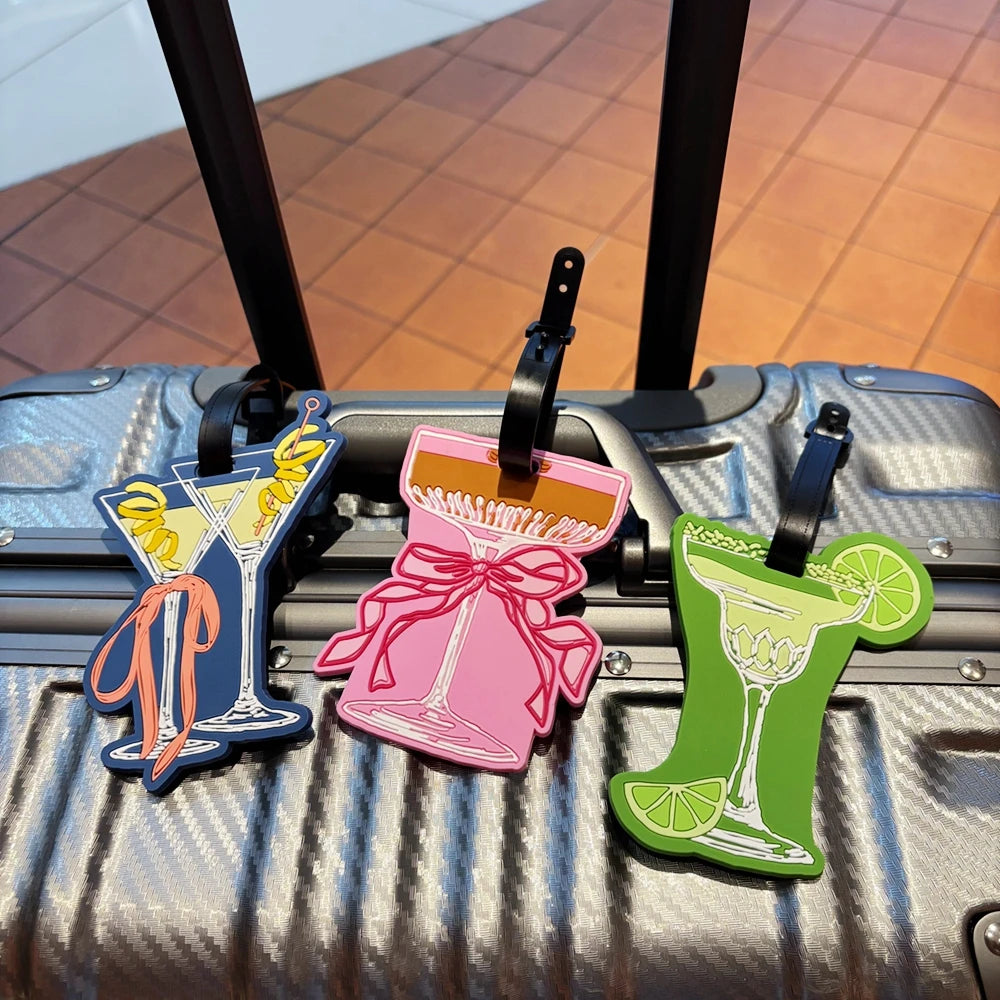 1Pc Animal High-Footed Cup Luggage Tag Can Write Name, Bag, Pendant, Graduation Season Travel Pendant, Gift, Airport Luggage Idea